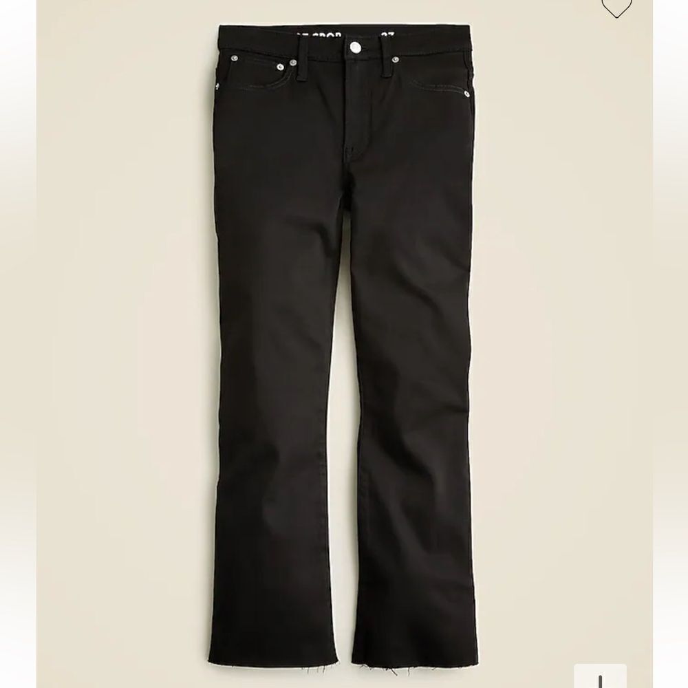 J. Crew 9” Demi-boot crop jean in Stay Black Wash. Size 34. NWT.